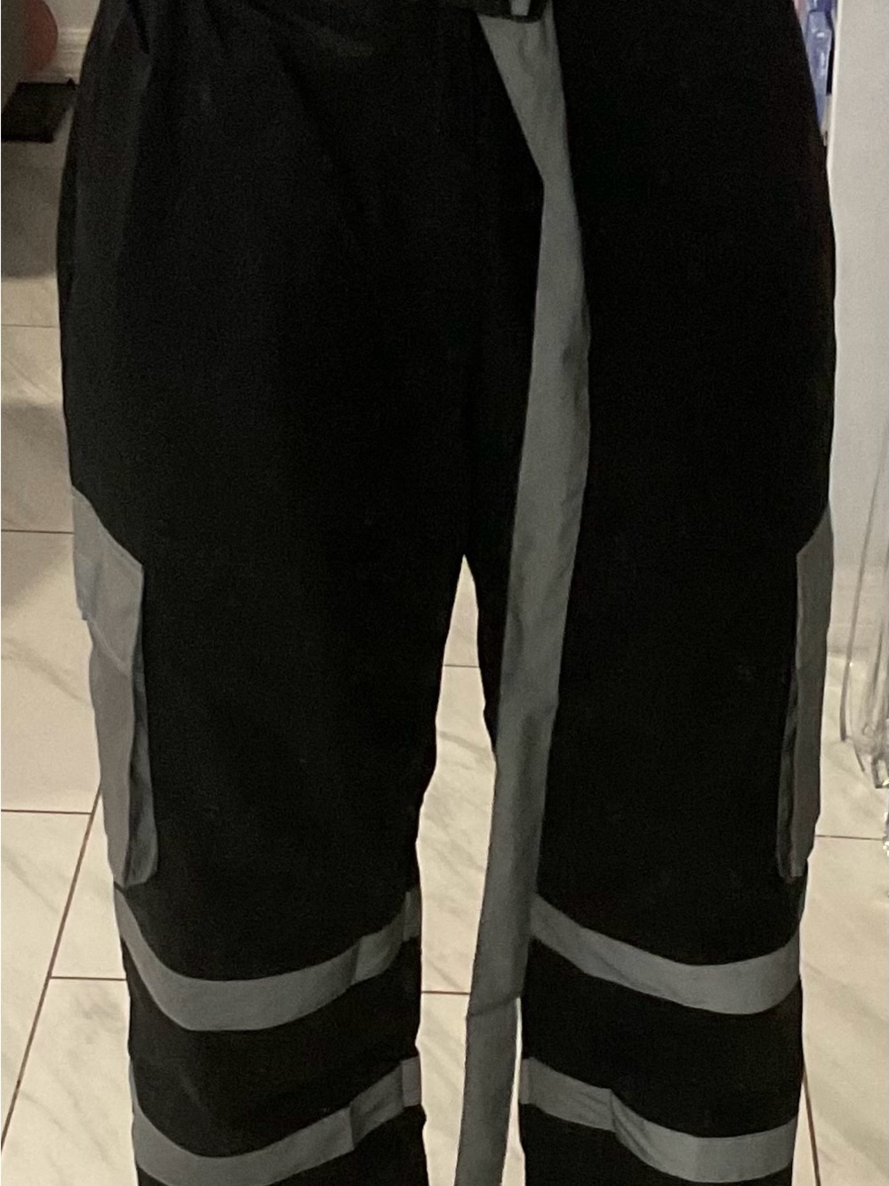 Rave emo punk goth Iheartraves Black Pants with Reflective Stripes